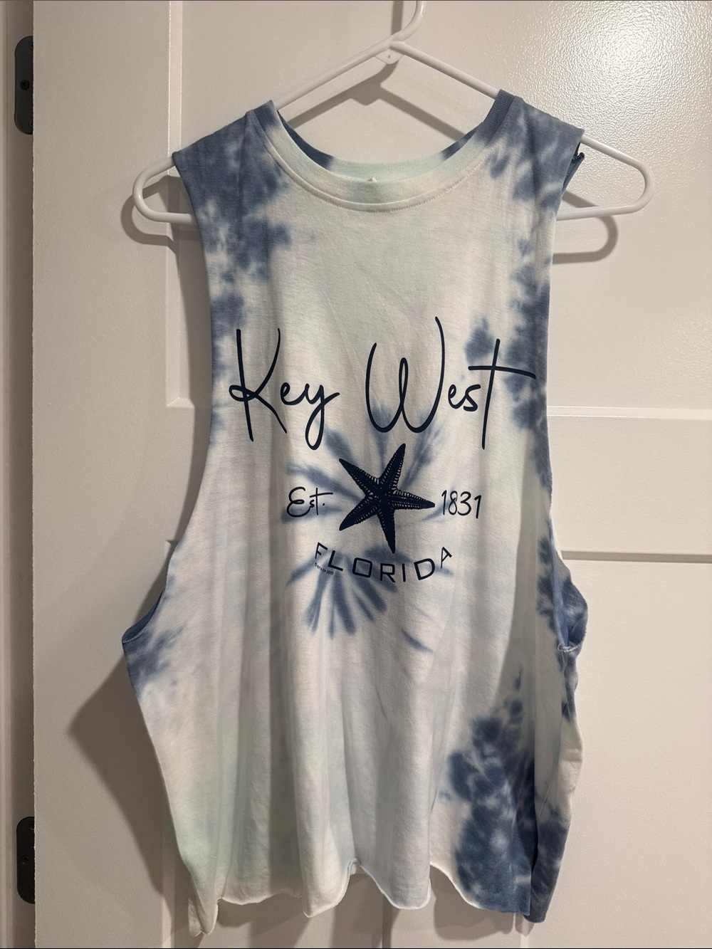 Key West Tie-Dye Muscle Tank - Blue White